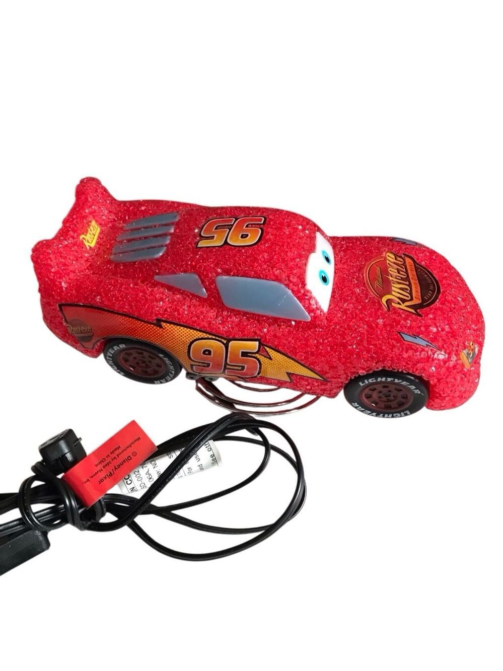 Disney Pixar Cars lamp night light toggle switch works red Lightning McQueen